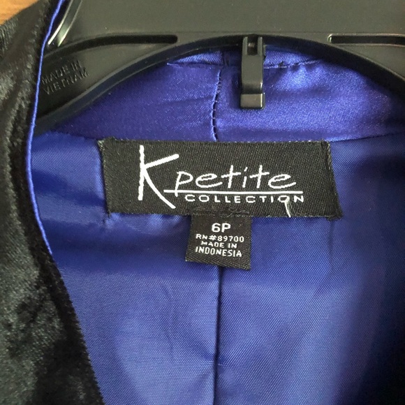 K Petite Collection Black Velvet and Purple SatinHoliday Dress w/Jacket -size 6P - Picture 9 of 9